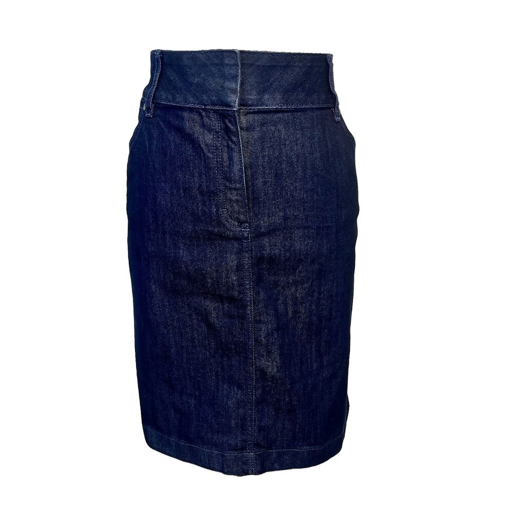 Dana Buchman Skirt size 12 Denim Jean Straight Stretch Knee Casual Western Slim